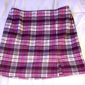 Target pink plaid skirt